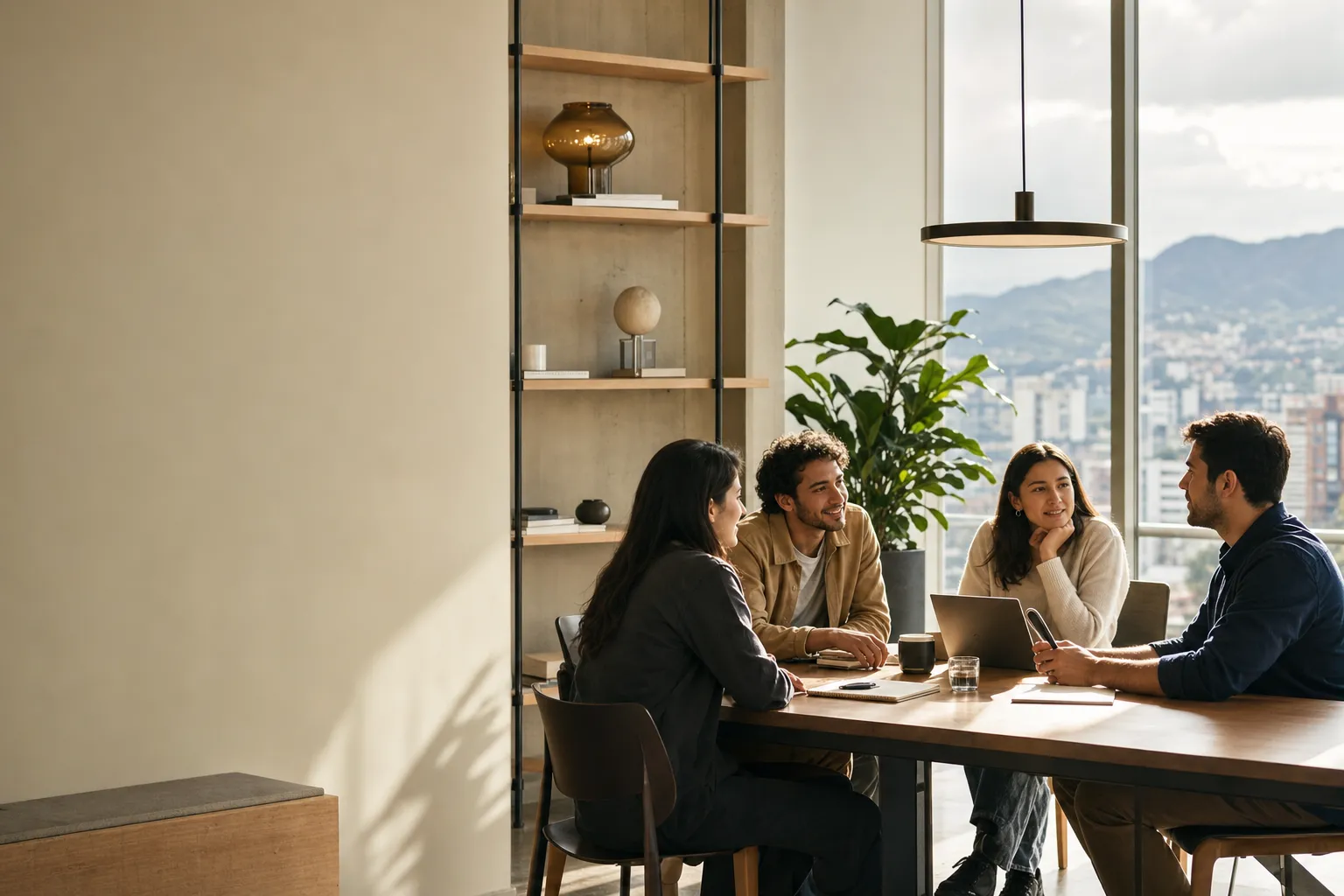 Team meeting in a bright workspace