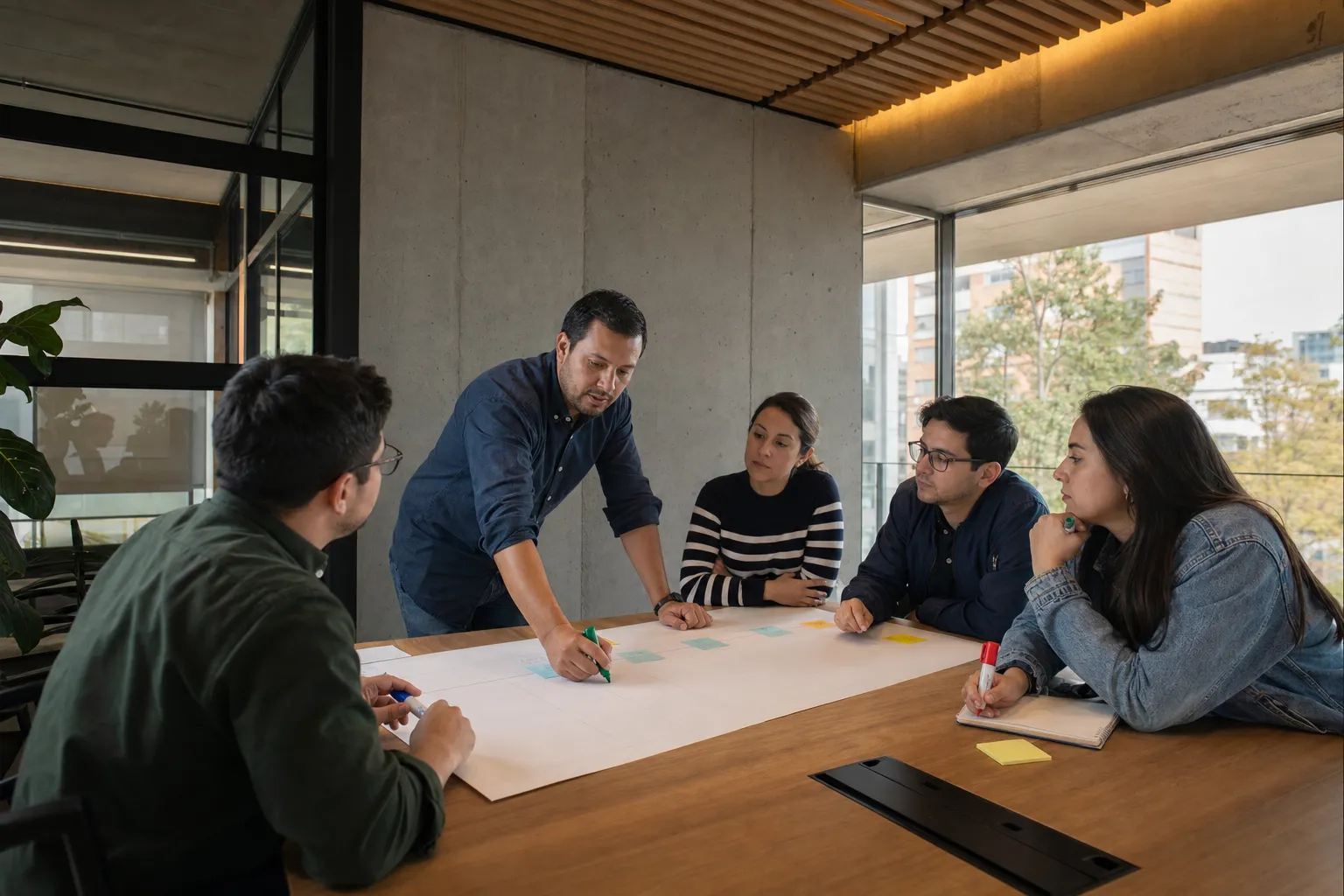 Project team defining a work plan